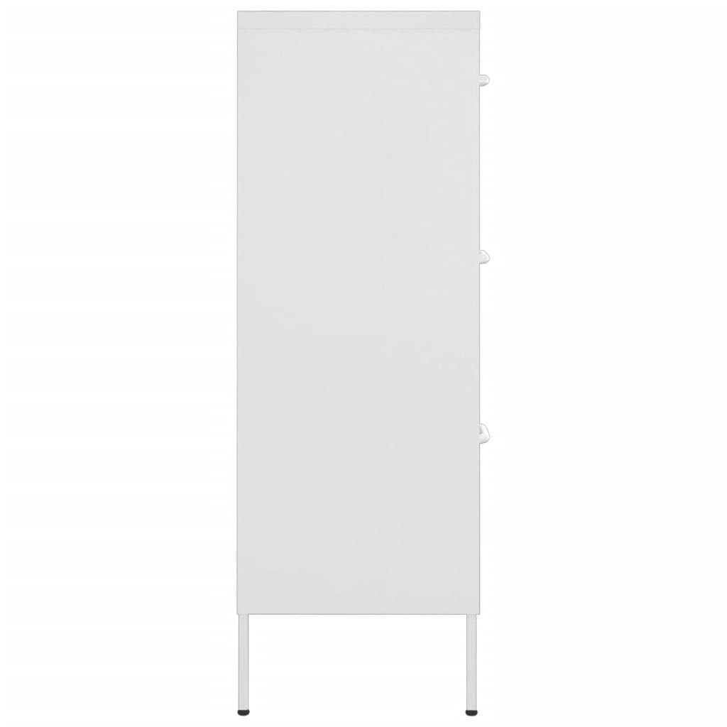 vidaXL Drawer Cabinet | White | Steel | Medium | Fully Extendable
