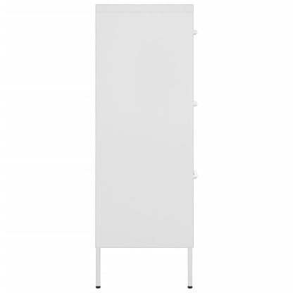 vidaXL Drawer Cabinet | White | Steel | Medium | Fully Extendable