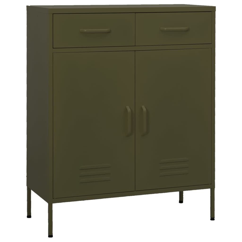 vidaXL Storage Cabinet | Olive Green | Steel | 80x35x101.5 cm