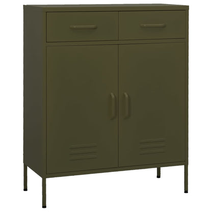vidaXL Storage Cabinet | Olive Green | Steel | 80x35x101.5 cm