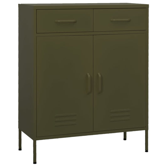 vidaXL Storage Cabinet | Olive Green | Steel | 80x35x101.5 cm