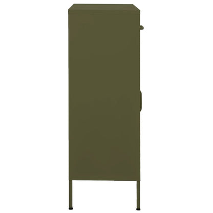 vidaXL Storage Cabinet | Olive Green | Steel | 80x35x101.5 cm