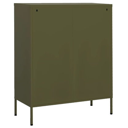 vidaXL Storage Cabinet | Olive Green | Steel | 80x35x101.5 cm