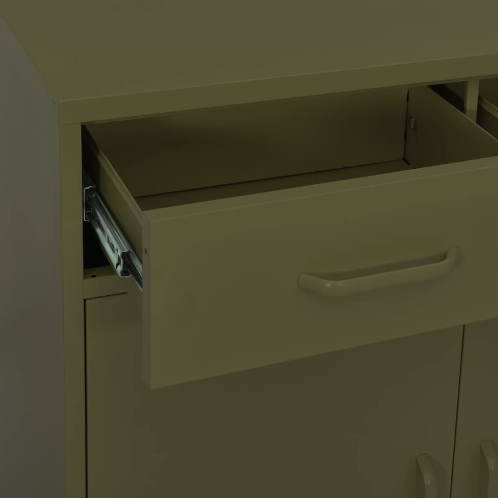 vidaXL Storage Cabinet | Olive Green | Steel | 80x35x101.5 cm