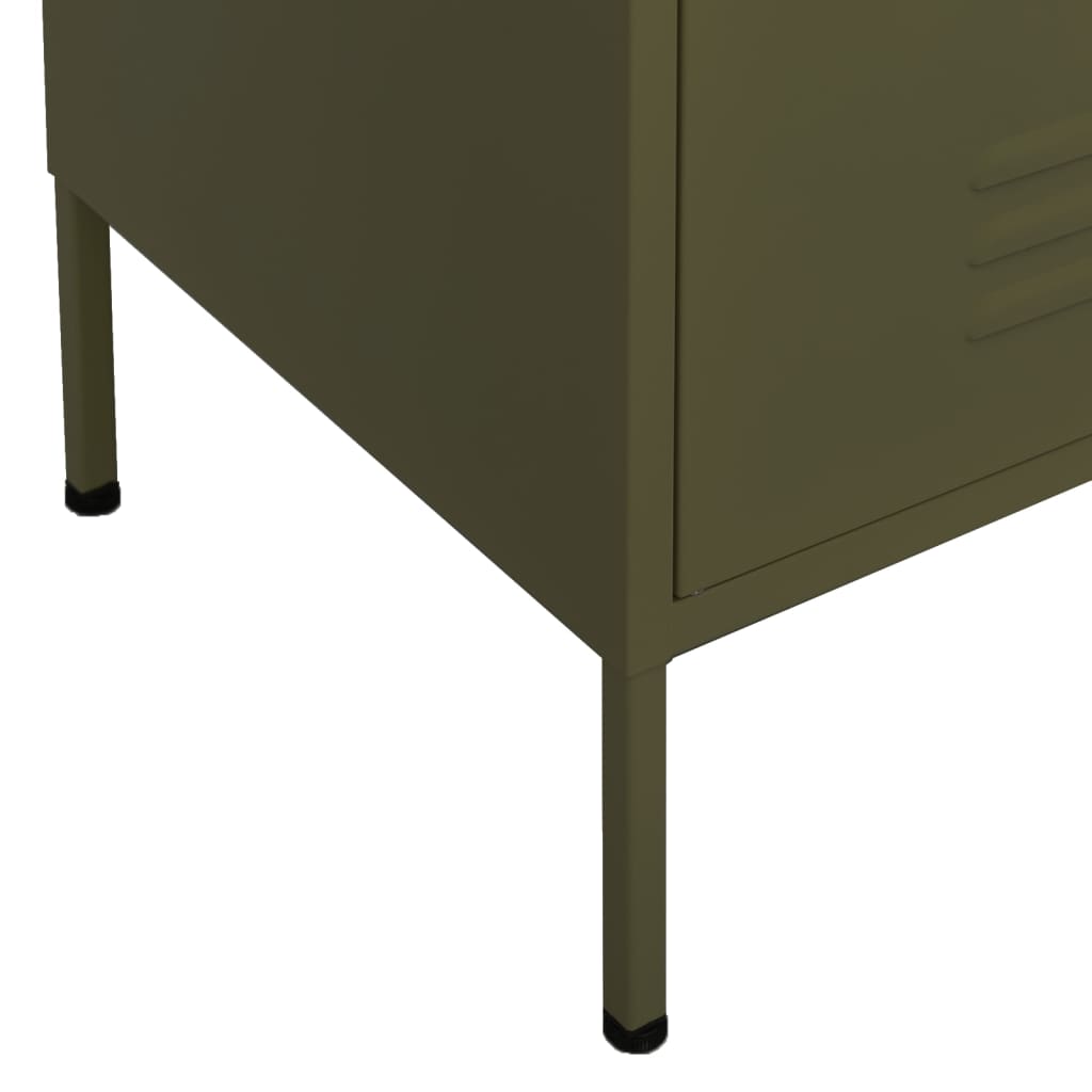 vidaXL Storage Cabinet | Olive Green | Steel | 80x35x101.5 cm