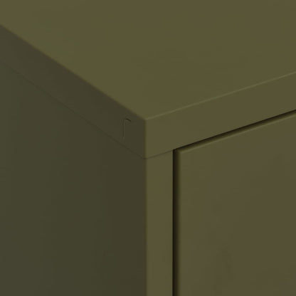 vidaXL Storage Cabinet | Olive Green | Steel | 80x35x101.5 cm