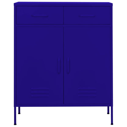 vidaXL Storage Cabinet Navy Blue 80x35x101.5 cm Steel