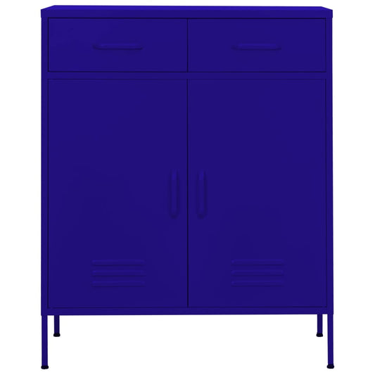 vidaXL Storage Cabinet Navy Blue 80x35x101.5 cm Steel