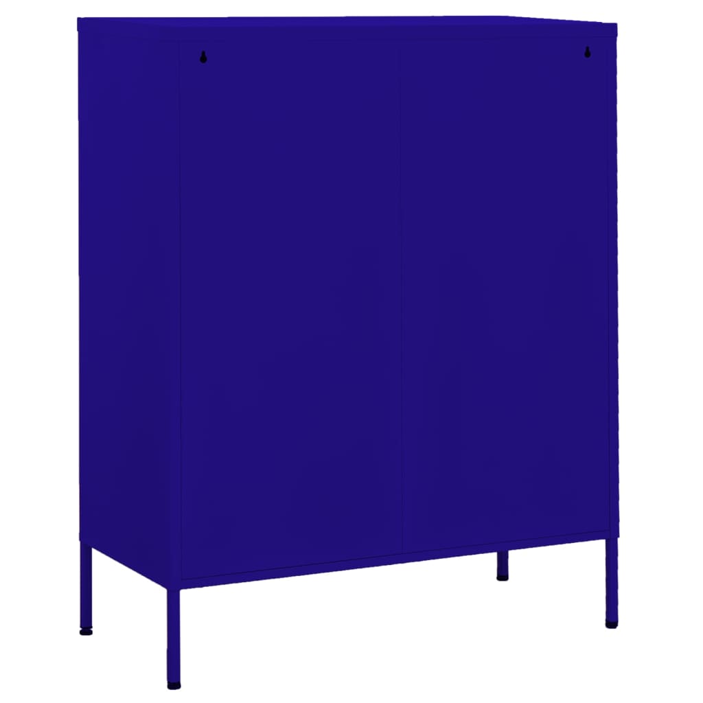 vidaXL Storage Cabinet Navy Blue 80x35x101.5 cm Steel