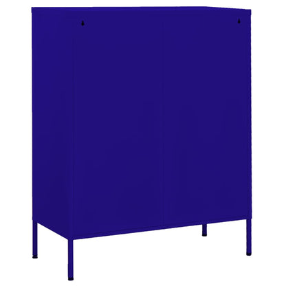 vidaXL Storage Cabinet Navy Blue 80x35x101.5 cm Steel