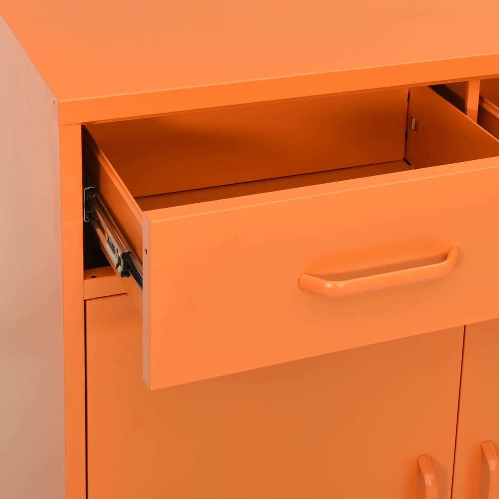 vidaXL Storage Cabinet Orange 80x35x101.5 cm Steel