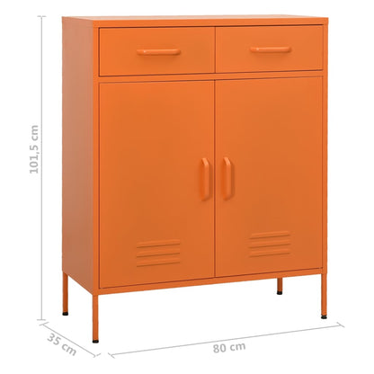 vidaXL Storage Cabinet Orange 80x35x101.5 cm Steel
