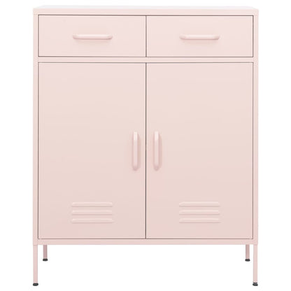 vidaXL Storage Cabinet Pink 80x35x101.5 cm Steel