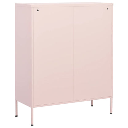 vidaXL Storage Cabinet Pink 80x35x101.5 cm Steel