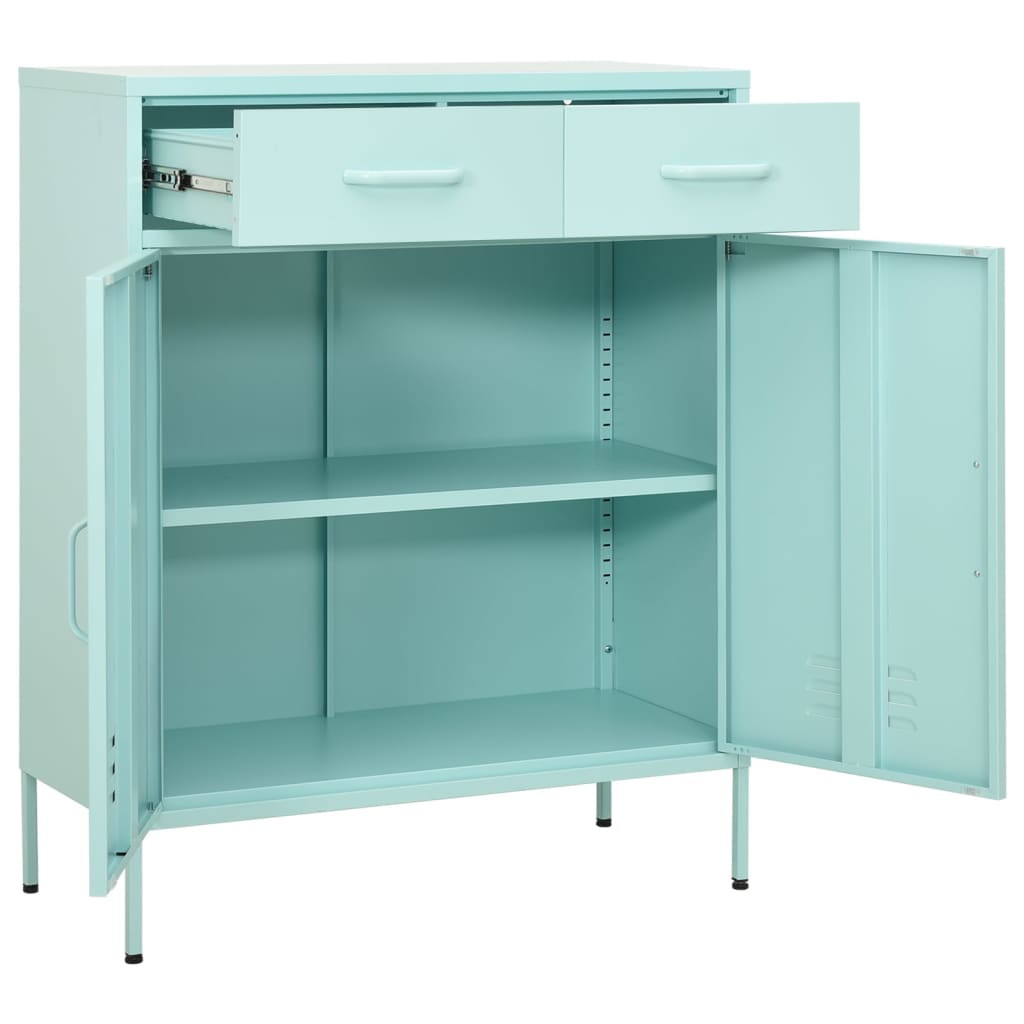 vidaXL Storage Cabinet | Mint | Steel | Mid-size | Levelers | Storage Cabinet