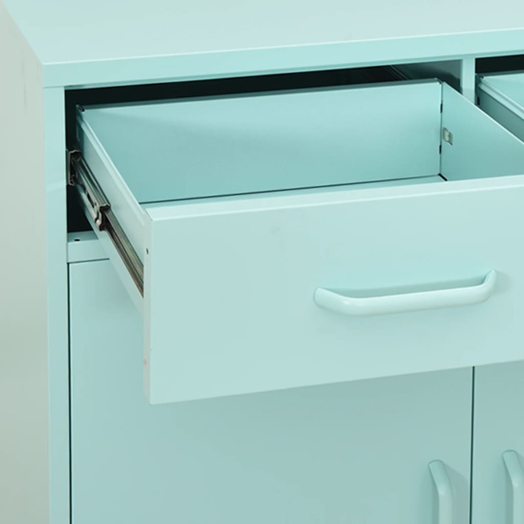 vidaXL Storage Cabinet | Mint | Steel | Mid-size | Levelers | Storage Cabinet