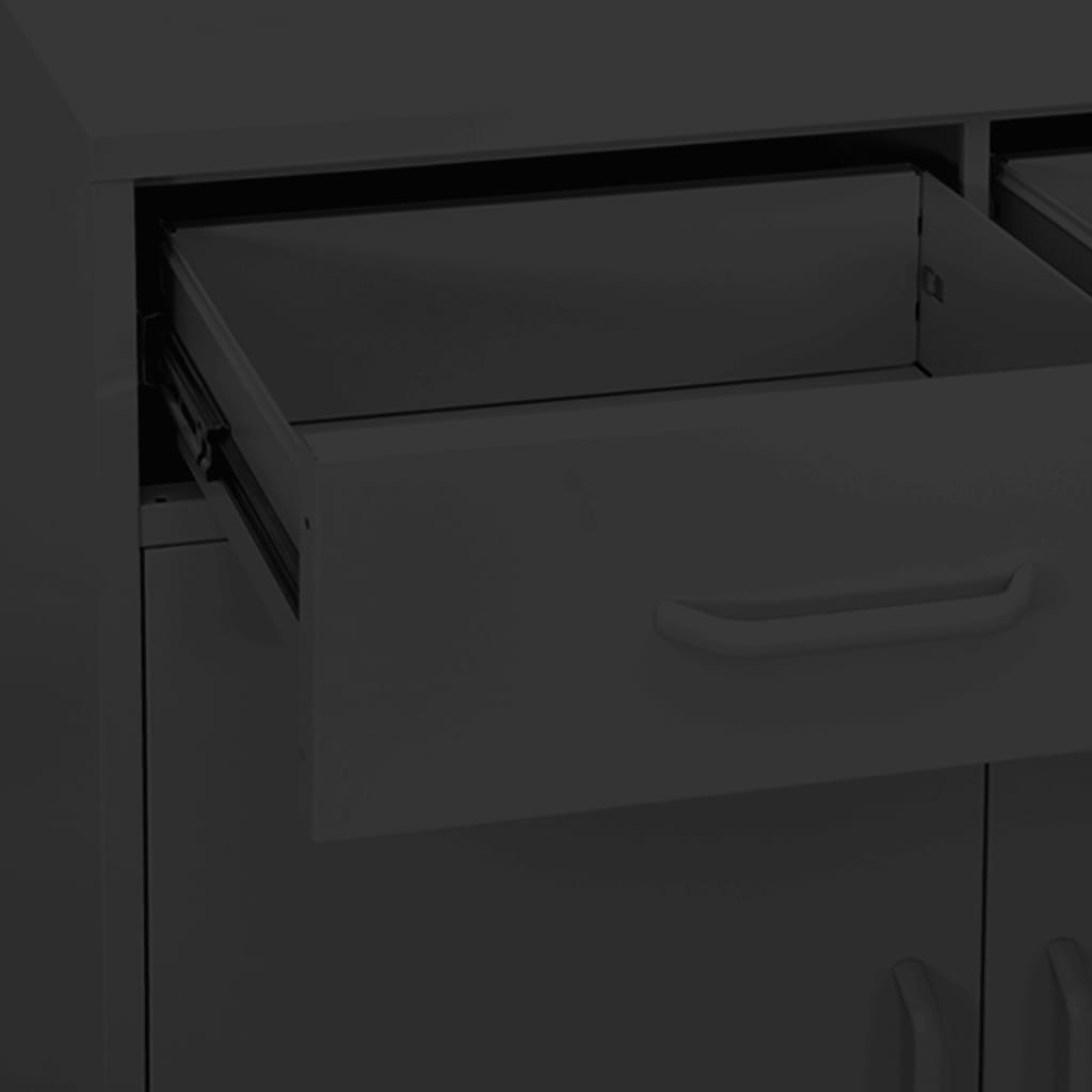 vidaXL Storage Cabinet | Anthracite | Steel | 80 x 35 x 101.5 cm | Levelers