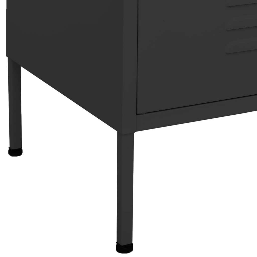 vidaXL Storage Cabinet | Anthracite | Steel | 80 x 35 x 101.5 cm | Levelers