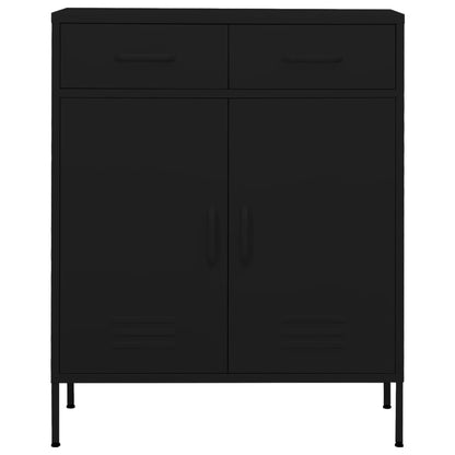 vidaXL Storage Cabinet | Black | Steel | Medium | Height-Adjustable Shelves