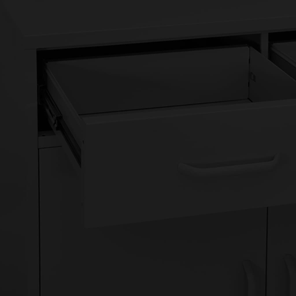 vidaXL Storage Cabinet | Black | Steel | Medium | Height-Adjustable Shelves