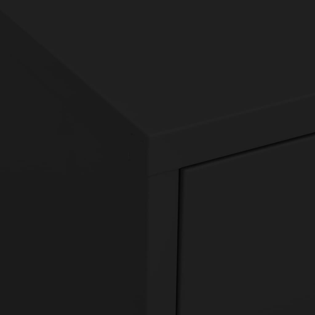 vidaXL Storage Cabinet | Black | Steel | Medium | Height-Adjustable Shelves