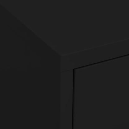 vidaXL Storage Cabinet | Black | Steel | Medium | Height-Adjustable Shelves