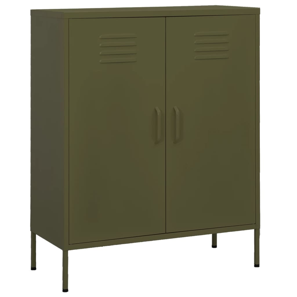 vidaXL Storage Cabinet | Olive Green | Steel | Medium