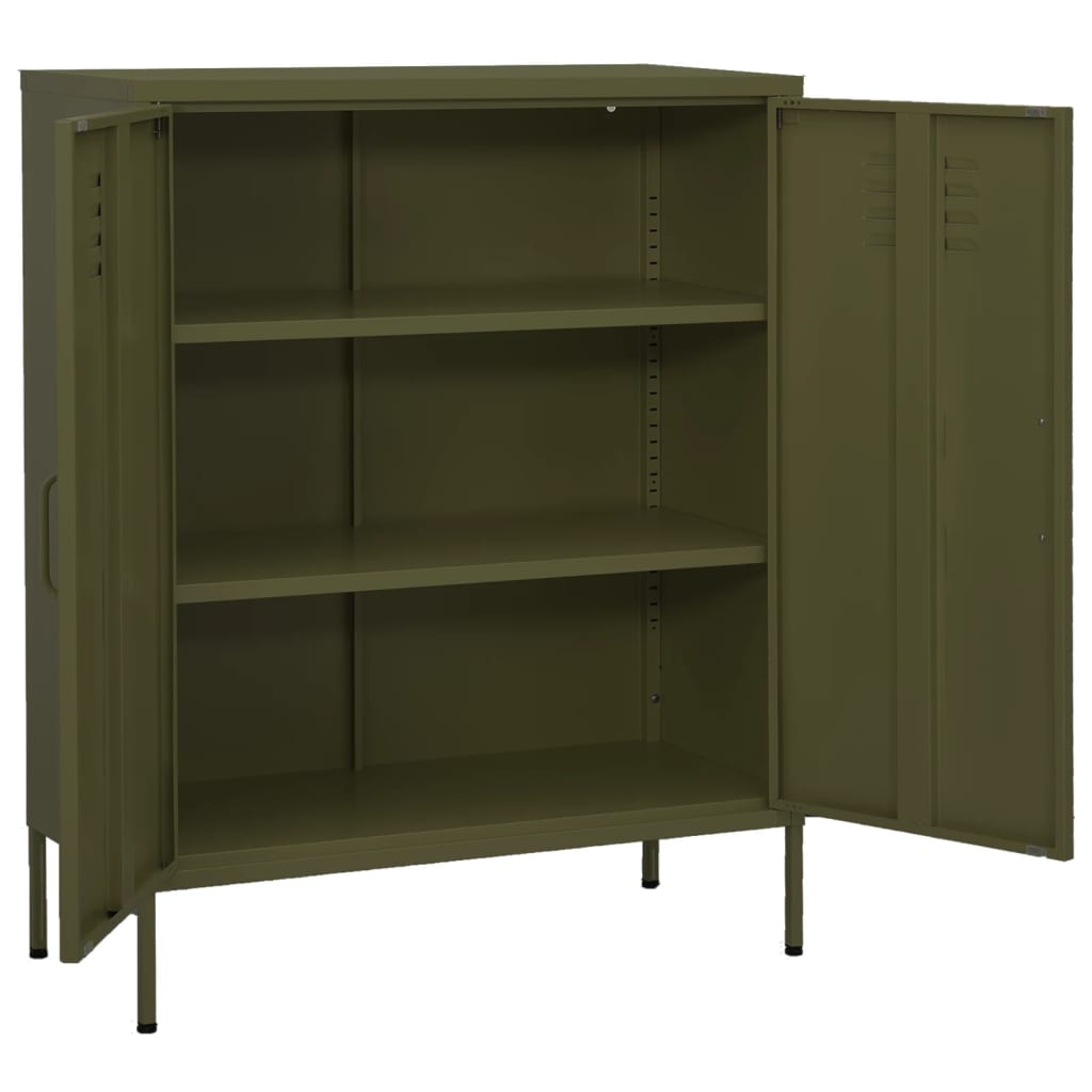 vidaXL Storage Cabinet | Olive Green | Steel | Medium