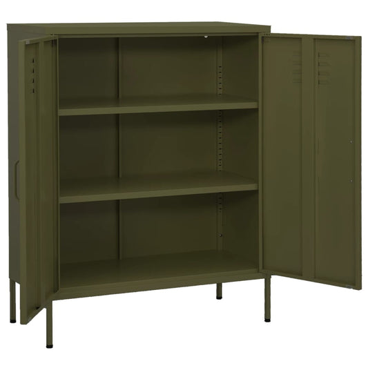 vidaXL Storage Cabinet | Olive Green | Steel | Medium