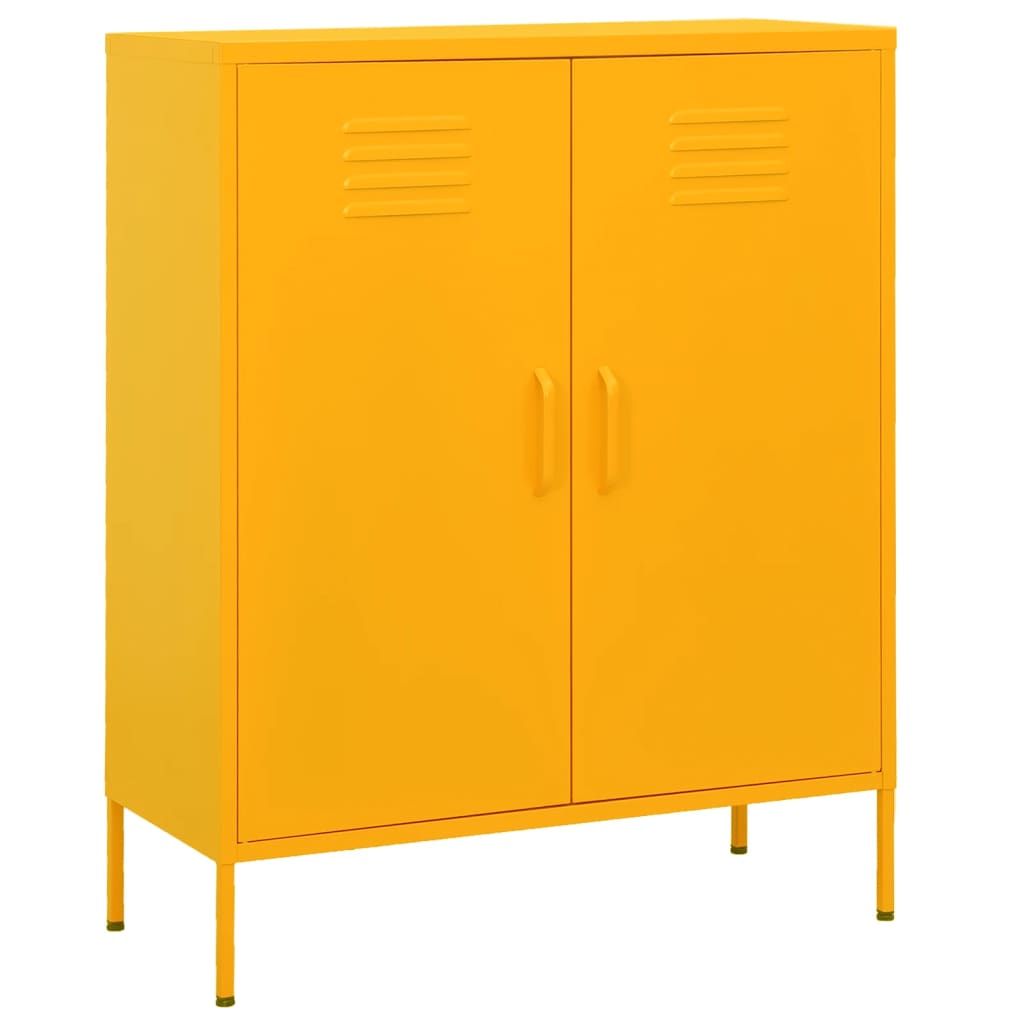 vidaXL Storage Cabinet | Mustard yellow | Steel | Medium | Levelers