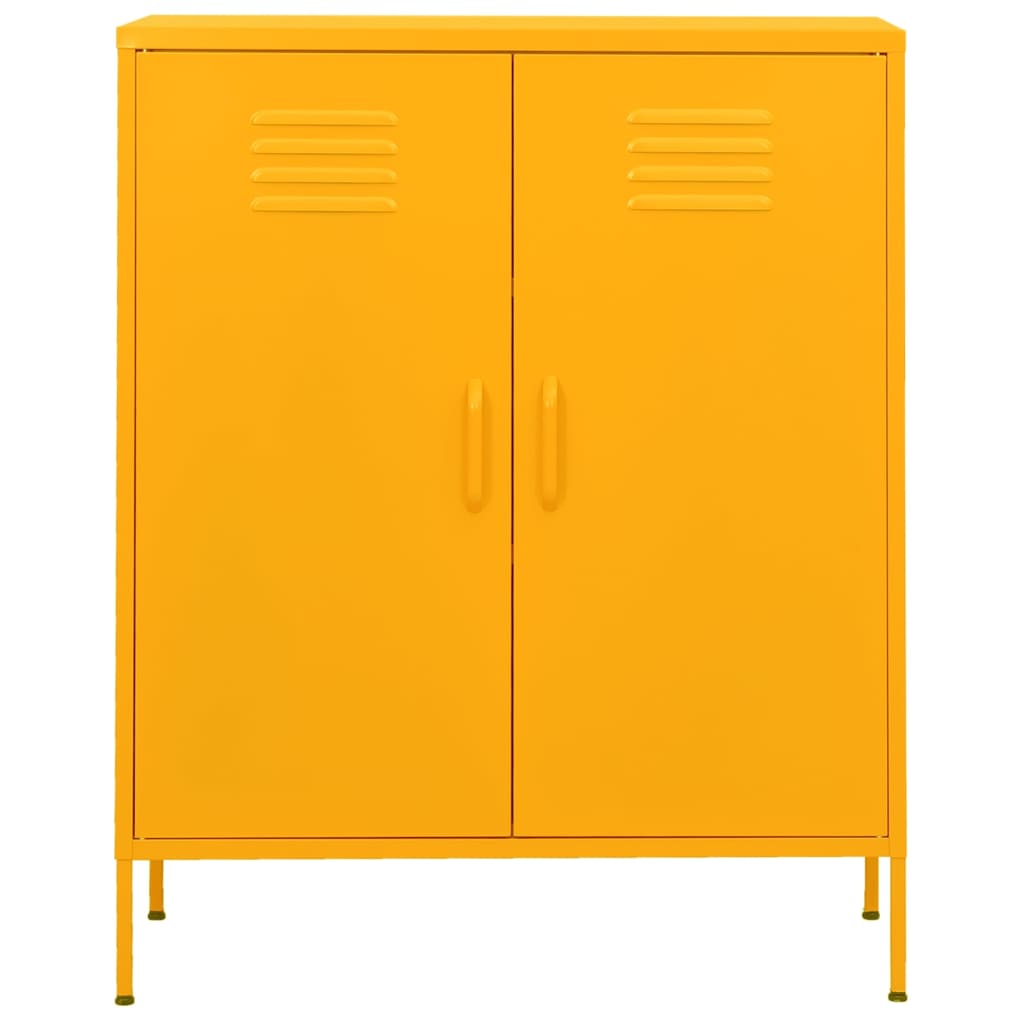 vidaXL Storage Cabinet | Mustard yellow | Steel | Medium | Levelers