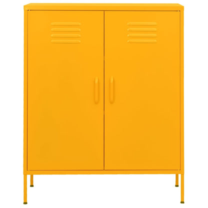 vidaXL Storage Cabinet | Mustard yellow | Steel | Medium | Levelers