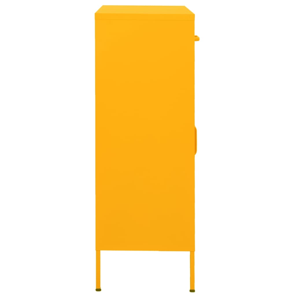 vidaXL Storage Cabinet | Mustard yellow | Steel | Medium | Levelers