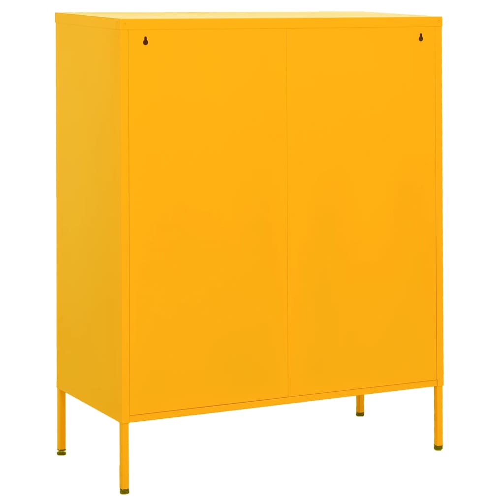 vidaXL Storage Cabinet | Mustard yellow | Steel | Medium | Levelers