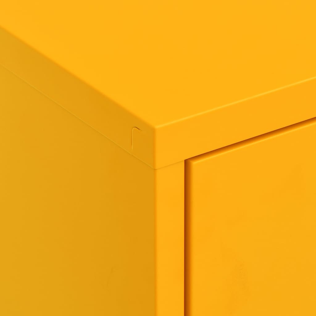 vidaXL Storage Cabinet | Mustard yellow | Steel | Medium | Levelers