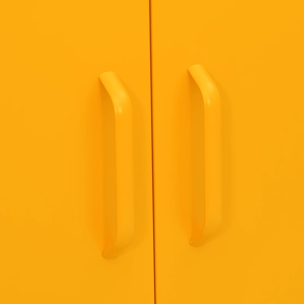 vidaXL Storage Cabinet | Mustard yellow | Steel | Medium | Levelers