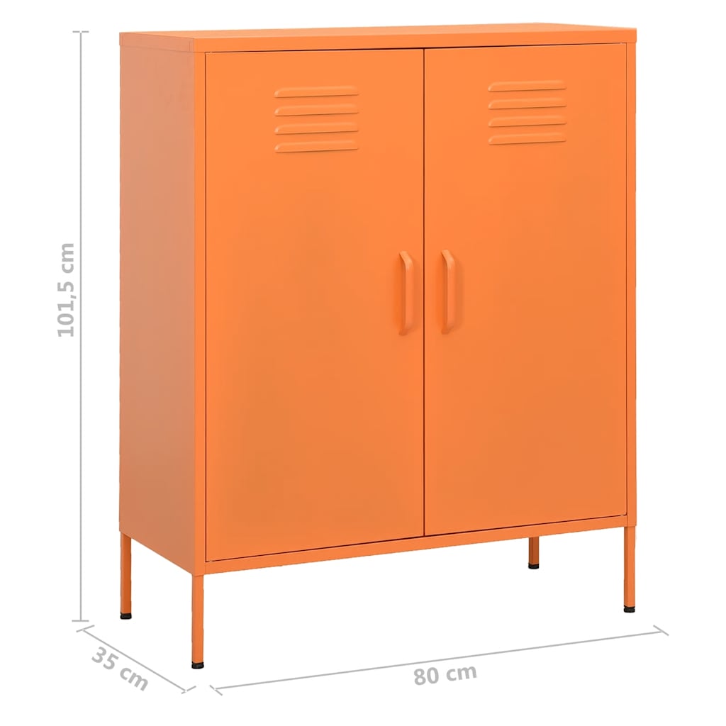 vidaXL Storage Cabinet | Orange | Steel | Medium | Storage Cabinet | Rectangular