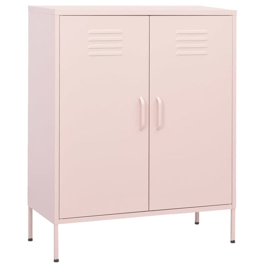 vidaXL Storage Cabinet | Pink | Steel | 80 x 35 x 101.5 cm | Storage Cabinet