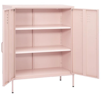 vidaXL Storage Cabinet | Pink | Steel | 80 x 35 x 101.5 cm | Storage Cabinet
