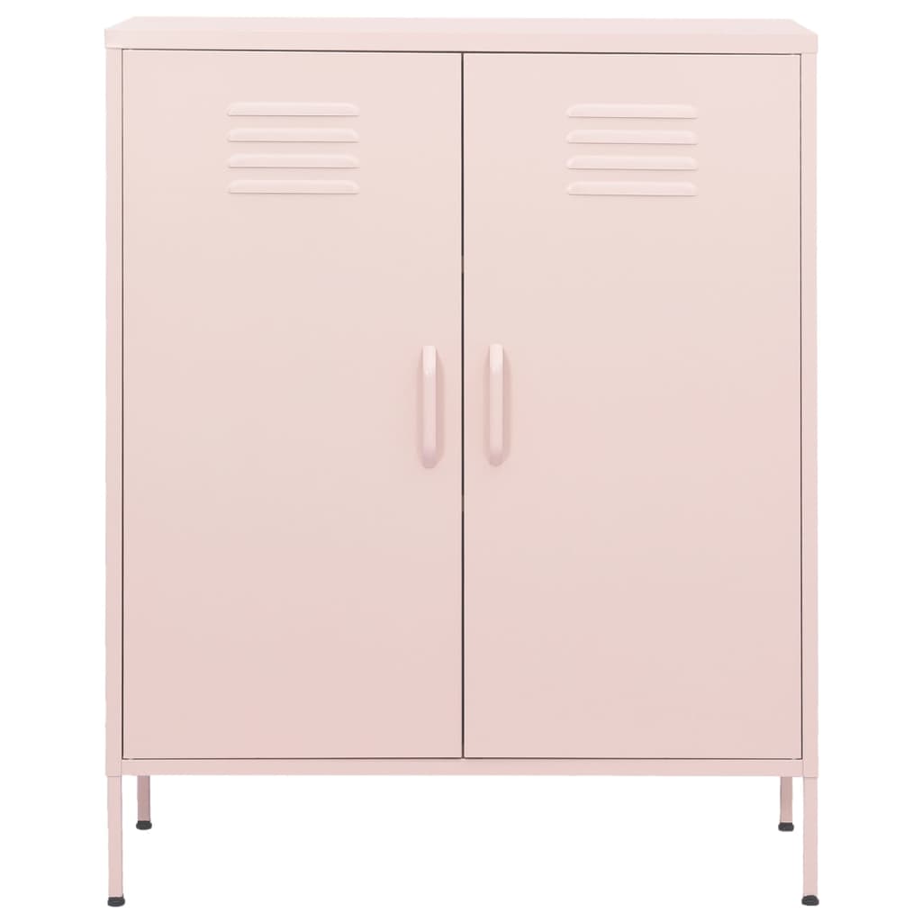 vidaXL Storage Cabinet | Pink | Steel | 80 x 35 x 101.5 cm | Storage Cabinet