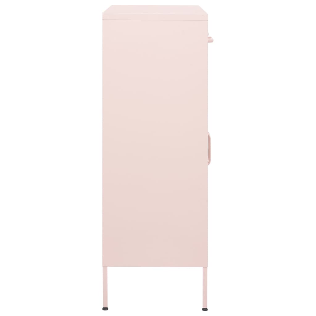 vidaXL Storage Cabinet | Pink | Steel | 80 x 35 x 101.5 cm | Storage Cabinet
