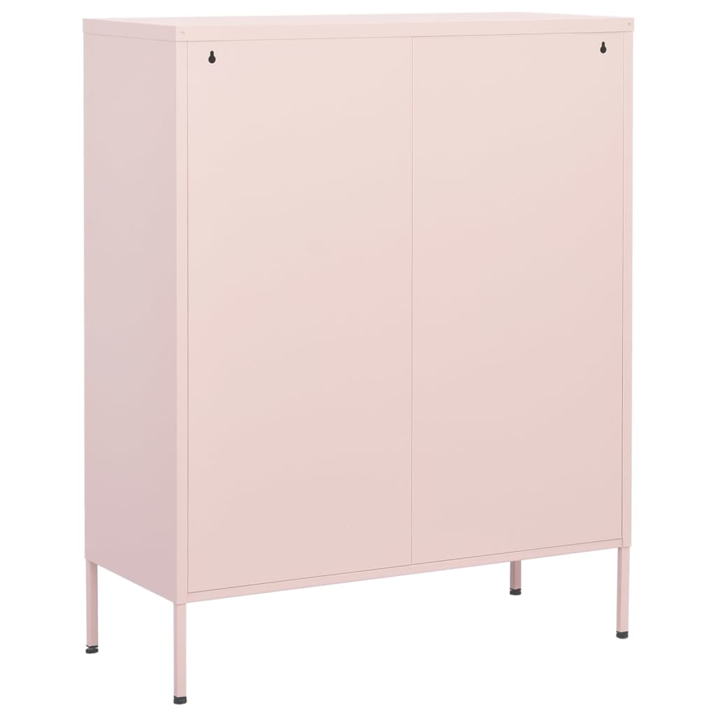 vidaXL Storage Cabinet | Pink | Steel | 80 x 35 x 101.5 cm | Storage Cabinet