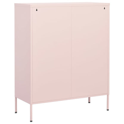 vidaXL Storage Cabinet | Pink | Steel | 80 x 35 x 101.5 cm | Storage Cabinet