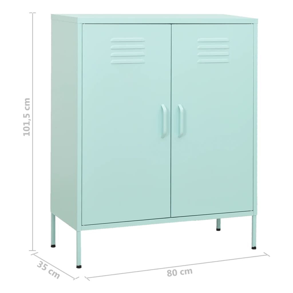 vidaXL Storage Cabinet | Mint | Steel | Medium | Storage Cabinet | Rectangular