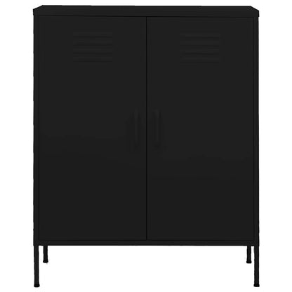 vidaXL Storage Cabinet | Black | Steel | Medium | Height-Adjustable Shelves