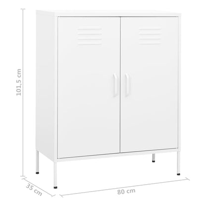 vidaXL Storage Cabinet White 80x35x101.5 cm Steel