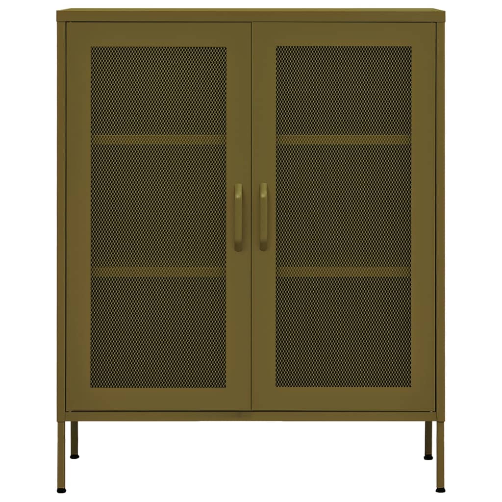 vidaXL Storage Cabinet Olive Green 80x35x101.5 cm Steel