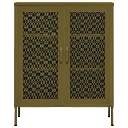 vidaXL Storage Cabinet Olive Green 80x35x101.5 cm Steel