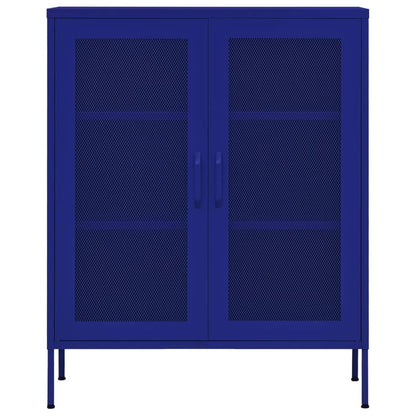 vidaXL Storage Cabinet Navy Blue 80x35x101.5 cm Steel
