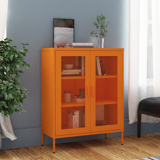 vidaXL Storage Cabinet | Orange | Steel | Medium | Storage Cabinet | Rectangular